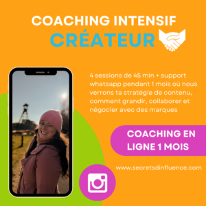 Coaching Intensif Influenceur - Accompagnement pendant 1 mois